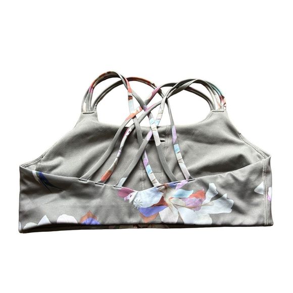 Athleta Hyper Focused Sports Bra Grey Floral size large - Picture 6 of 9